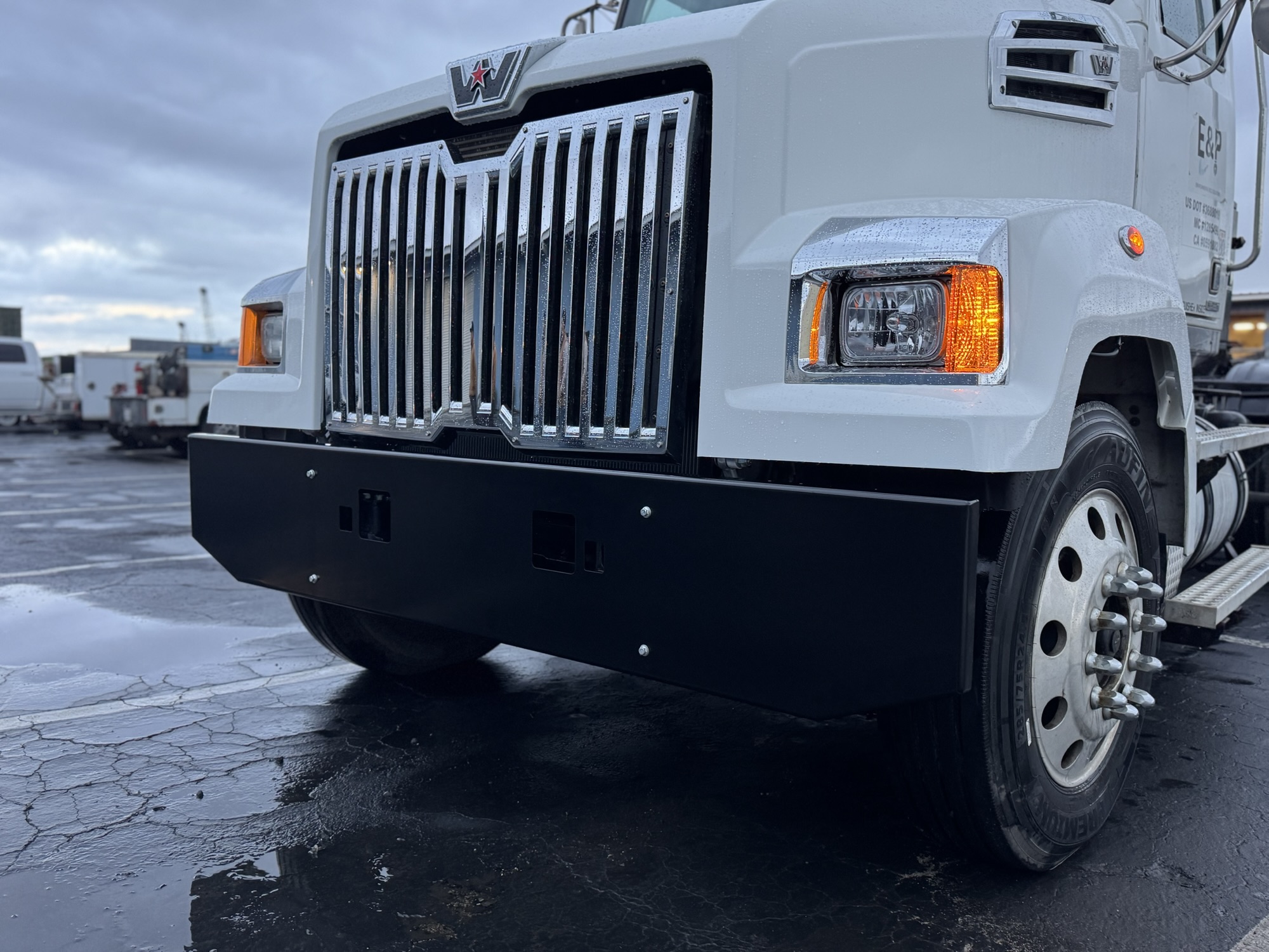 Front view of heavy commercial truck with custom service body